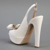 Valentino Peep Toe Sandal in Beige (cream) - Lyst