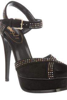 Yves Saint Laurent Studded Peep Toe Pump - Lyst