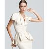 Zac Posen Jacket Short Sleeve with Pleat Detail in White (ivory) - Lyst