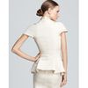 Zac Posen Jacket Short Sleeve with Pleat Detail in White (ivory) - Lyst