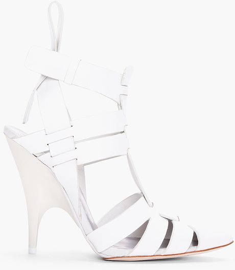 Alexander Wang White Danica Woven Heels in White - Lyst
