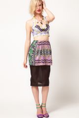 Asos Africa Sheer Pencil Skirt with Printed Peplum