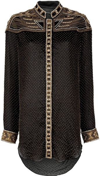 Balmain Embroidered Tunic in Black - Lyst