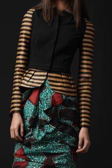 Burberry Prorsum Peplum Waist Striped Jacket - Lyst