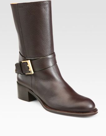  Leather Buckle Boots 