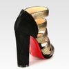 Christian Louboutin Mehari Metallic Leather and Suede Sandals in Gold - Lyst