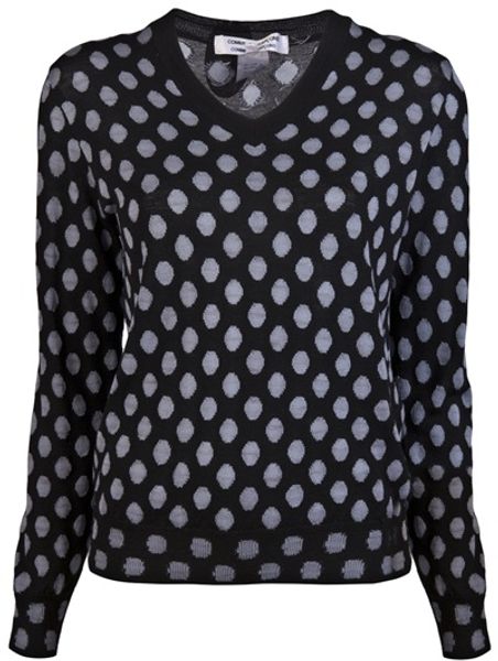 Comme Des Garçons Vneck Sweater in Black - Lyst