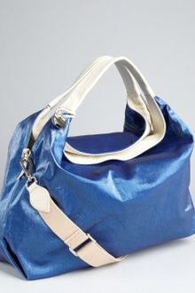 Furla China Blue Coated Canvas Elisabeth Convertible Shopper Tote - Lyst