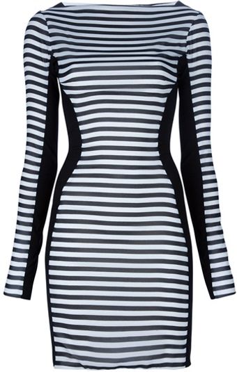 Gareth Pugh Silk Striped Dress - Lyst