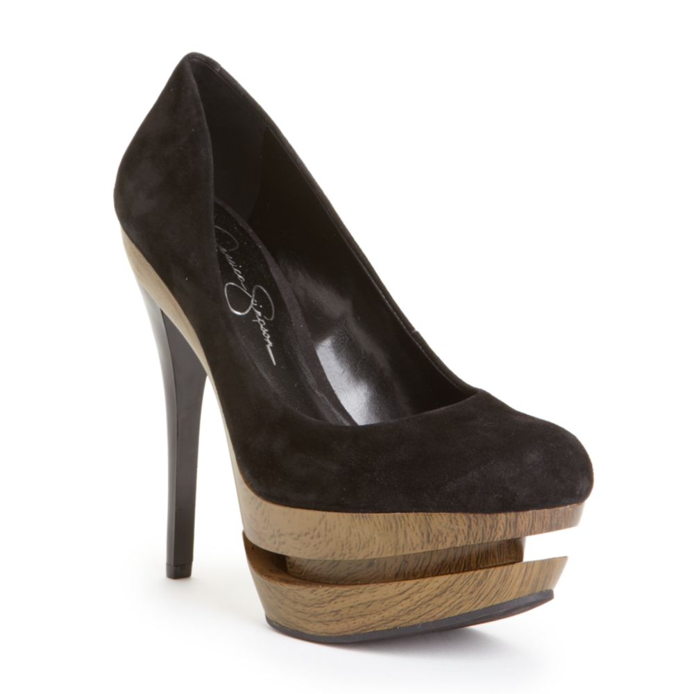 Jessica Simpson Collie Platform Pumps in Black (black suede) Lyst