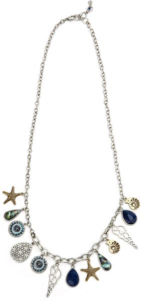 Lucky Brand Shell Charm Necklace in Blue (ttone) - Lyst