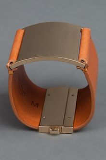 Maison Martin Margiela Leather and Brass Bracelet - Lyst