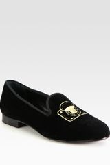 Marc Jacobs Embroidered Velvet Smoking Slippers