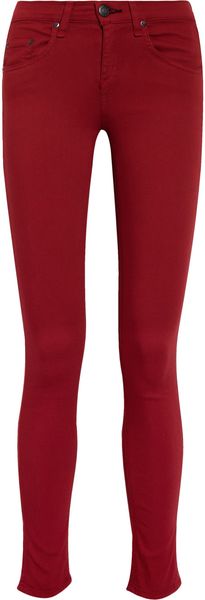 Rag & Bone Highrise Skinny Jeans in Red - Lyst