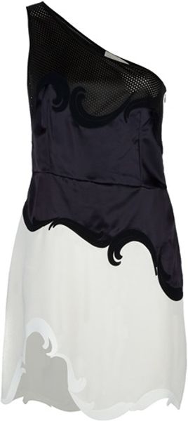  Oneshoulder Paneled Dress 
