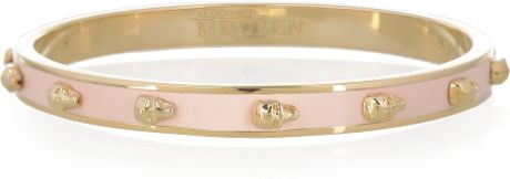 Alexander Mcqueen Enameled Skull Bangle in Blue (gold) - Lyst