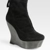 Alice + Olivia Suede Wedge Ankle Boots in Black - Lyst