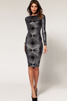 ASOS Collection Asos Midi Dress in Glitter Print - Lyst