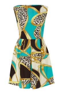 Ax Paris Ax Paris Chain Print Sleeveless Dress - Lyst
