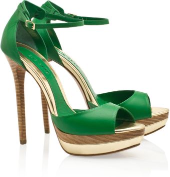 Elie Saab Peep Toe Platform Sandals - Lyst