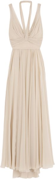 Elie Saab Silk Georg Long Slit Dress 1 - Lyst