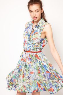 Full Circle Full Circle Botanical Shirt Dress with Belt - Lyst