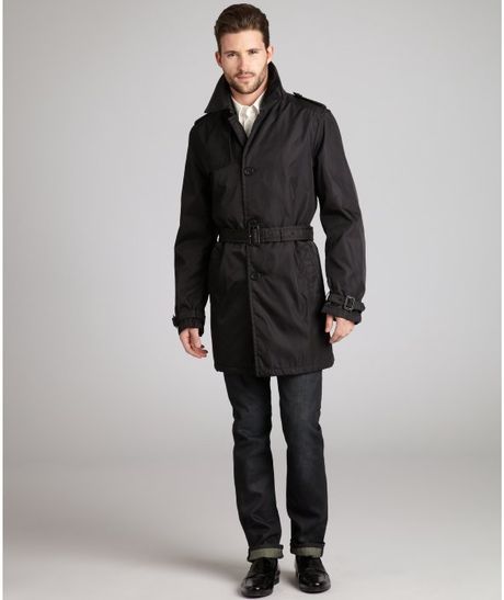 Prada Black Water Resistant Nylon Trench in Black for Men - Lyst