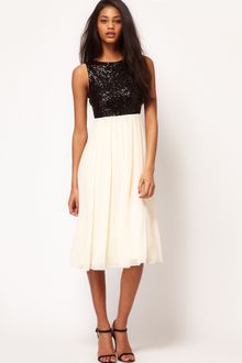 Tfnc Tfnc Midi Dress with Sequin Bodice - Lyst