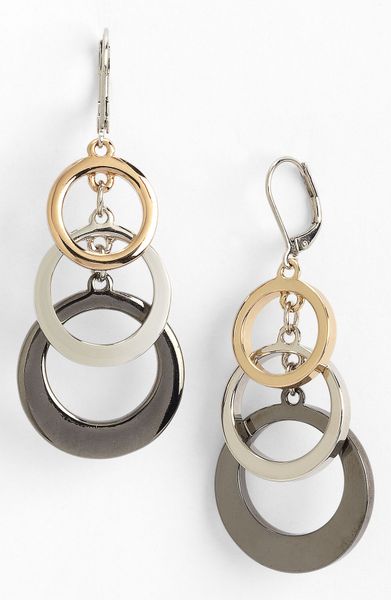 Ak Anne Klein Circle Link Drop Earrings in Multicolor (multi) - Lyst