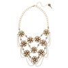 Betsey Johnson Gold Tone Multi Flower Link Frontal Statement Necklace in Gold - Lyst