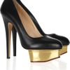 Charlotte Olympia Dolly Leather Platform Pumps in Gold - Lyst