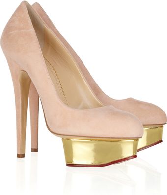 Charlotte Olympia Dolly Suede Platform Pumps - Lyst