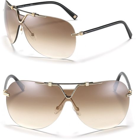Dior Metal Shield Sunglasses in Brown (black gold) - Lyst