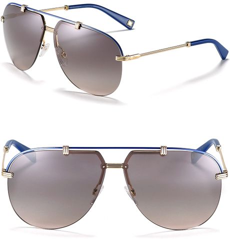 Dior Rimless Aviator Sunglasses in Gold (gold blue) - Lyst