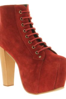Jeffrey Campbell Lita Platform Ankle Boot Burgundy Suede - Lyst