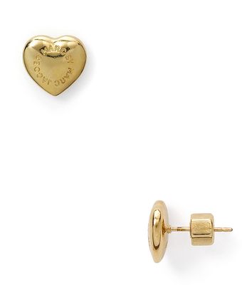  Domed Logo Heart Stud Earrings 