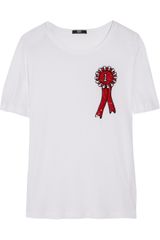 Markus Lupfer Rosette Sequined Cotton Tshirt