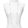 Nadri Pave Rhodium Plated Framed Station Necklace in Silver - Lyst