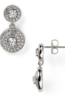 Nadri Rhodium Plated Pave Drop Orbital Earrings - Lyst