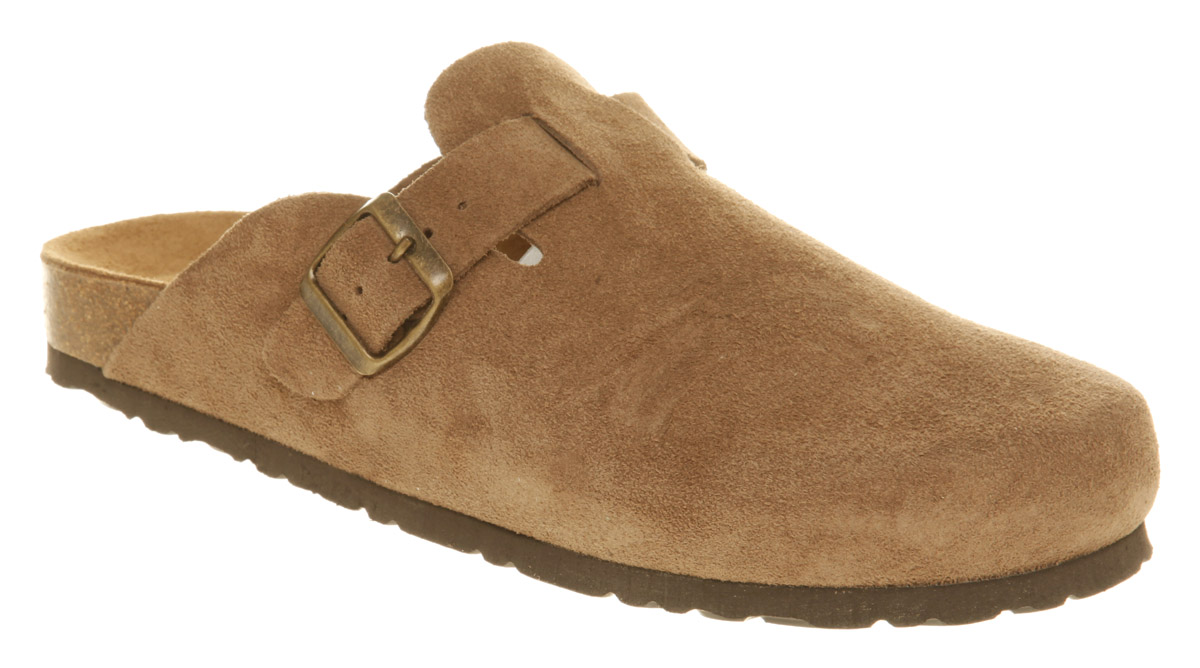 clog suede leather slip on