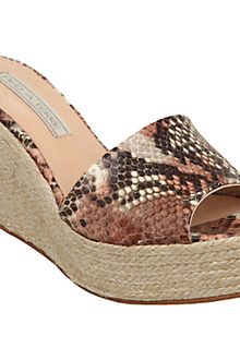 Pied A Terre Pied A Terre Leighton Leather Slide Wedge Sandals Natural - Lyst