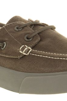 Ralph Lauren Sander Canvas Boat Shoe Grey Wshed Canv - Lyst