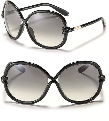 Tom Ford Sonja Round Oversized Sunglasses In Brown Shiny