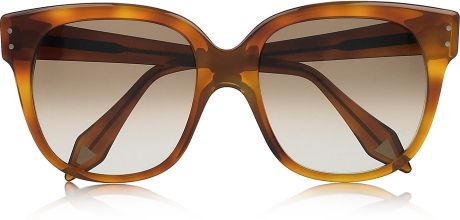 Victoria Beckham Audrey Squareframe Acetate Sunglasses in Brown (honey) - Lyst