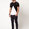Asos Asos Tshirt With Insert Triangle in Black for Men (blackwhite) - Lyst