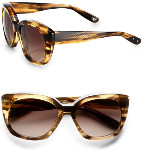 Bottega Veneta Catseye Acetate Sunglasses in Brown - Lyst