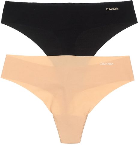 Calvin Klein Underwear Thong Invisibles in Beige (light caramel white) - Lyst