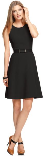  Sleeveless Belted Seamed Aline 