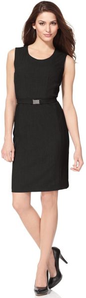  Sleeveless Belted Sheath 