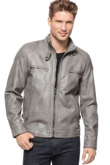 Calvin Klein Faux Leather Moto Jacket - Lyst